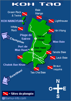 Koh Tao map