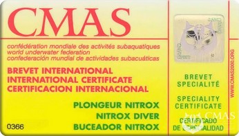 Training nitrox specialty course, eLearning CMAS
