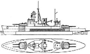 thai warship dhonburi plan view - 